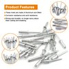 ISPINNER 100pcs 6 Sizes Aluminum Blind Rivets, Pop Rivets Assortment Kit 3/16" x (5/16" 3/8" 1/2" 5/8" 3/4" 1")(Silver)