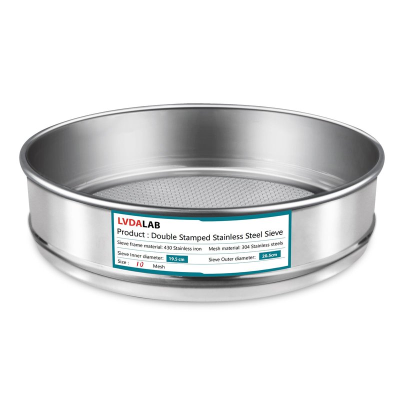 LVDALAB 304 Stainless Steel Mesh Lab Sieve, 10 Mesh (2mm) Aperture Test ...