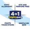 All Mighty Pacs Laundry Detergent, Free Clear For Sensitive Skin Pouch, 19 Count