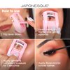 JAPONESQUE Travel Eyelash Curler, Pink - Plastic Eyelash Curlers for Travel Makeup, Go Curl Lash Curler with Bonus Replacement Lash Pad - 1 Pack