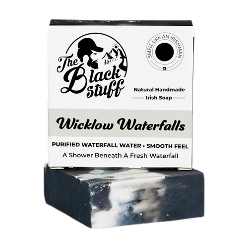 The Black Stuff All Natural Bar Soap for Men Handmade Cold Process Soaps with Organic Ingredients and Essential Oils - Mens Soap for Daily Use, Wicklow Waterfalls Body Soap