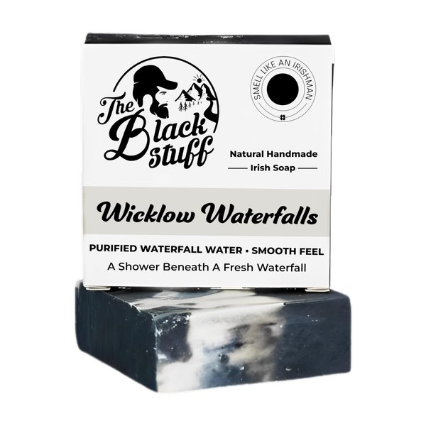 The Black Stuff All Natural Bar Soap for Men Handmade Cold Process Soaps with Organic Ingredients and Essential Oils - Mens Soap for Daily Use, Wicklow Waterfalls Body Soap