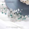 Easedaily Rhinestone Bride Wedding Hair Comb Silver Leaf Crystal Bridal Hair Piece Flower Hair Accessories for Women and Girls