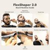 Aberlite FlexShaper 2.0 - Beard Shaper for Men - Hands-Free & Flexible Neckline Guide - Beard Trimmer Tool - Lineup Stencil Kit - White