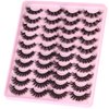 Mink Lashes Fluffy Faux Mink Eyelashes Wispy 20mm Long D Curl Lashes Russian Cat Eye Strip Lashes Extensions Fluffy Eyelashes Pack 20 Pairs