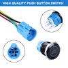 DMWD 1pc 19mm Interior Lights Switch Latching Push Button Switch 12V-24V ON-Off 1NO 1NC SPDT 3/4" Mounting Hole with Pre-Wired Socket for Car Truck Boat Modification Black Shell Blue LED