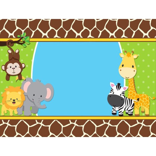 Baby Jungle Animals Image Cake Topper Frosting Sheet