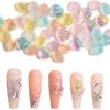 MEILINDS Resin Seashell Nail Charms Iridescent Mermaid 3D Shell Nail Charms Summer Ocean Theme Nail Charms Shine Shell Nail Art Designs DIY Manicure Decoration