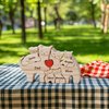 LucySky Personalized Wooden Cat Puzzle with 2-6 Family Names, Personalized Wooden Puzzle, Customized Wooden Decor Gift for Mother's Day, Father's Day, Birthday, Wedding, Anniversary