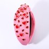 Valentine’s Day Heart Headbands for Women Valentine’s Day Accessories Jeweled Beaded Heart Knotted Headband Pink Red Rhinestone Wide Top Knot Headband Valentine Party Favors Gifts (Heart Headband 4)