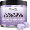 Exfoliating Body Scrub - 12oz LAVENDER Sugar scrub cubes w/Mango Butter & Shea butter- Ultra Hydrating & Moisturizing - Natural & Organic for all body exfoliation-For hands, arms legs, elbow & foot