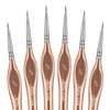 Detail Paint Brushes 5/0, Golden Maple 6PC Extra Fine Detail Miniature Paint Brush Set Very fine Paint Brushes for Miniature Painting Small Scale Models 40k Acrylic Watercolor Oil, Rose Gold