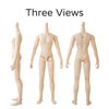 YMY23 25 Male Doll Body Compatible with Ob22 OB24 GSC BJD Doll Head DIY Drawing Mannequin Action Figure Models(Normal White-8.66 in)