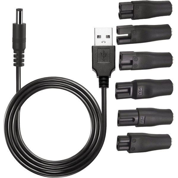HJEFBDP 3.7V - 5V Universal Electric Hair Clippers Replacement Charger USB for Various Brands Electric Hairdressers, Electric Shavers, Electric Dog Clippers, Electric Razor, with 6 Adapter Plug