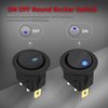 DaierTek Round Rocker Switch Shell 12V Lighted 3 Pin with Blue LED 12 Volt DC Rocker Toggle Switch for Automotive Car Truck ON Off 20A SPST