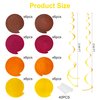 36 Pcs Fall Hanging Swirl Decorations Brown Burgundy Orange Yellow Felt Swirl Streamer Spiral Ceiling Decorations Garland for Autumn Thanksgiving Harvest Birthday Wedding Bridal Shower Party Supplies
