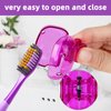 Eaezerav 4 Pack Toothbrush Covers Caps, Toothbrush Protector Toothbrush Coverings Clips Portable Plastic Toothbrush Head Case for Travel, Business, Camping, School, Home