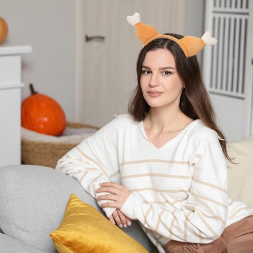 Totelux Thanksgiving Headband Turkey Leg Hair Band Chicken Drumsticks Hair Accessories for Women Adult Thanksgiving Party Supplies
