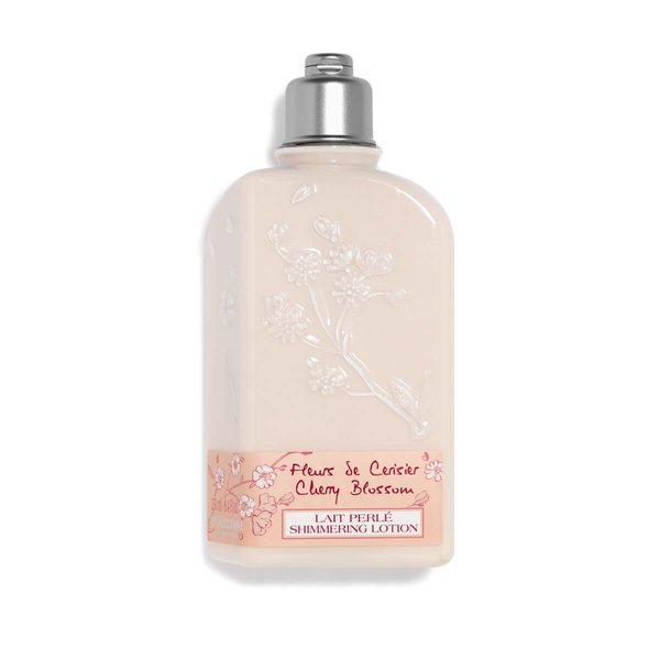 L’OCCITANE Cherry Blossom Shimmering Lotion 8.40 fl. Oz: Fruity and Floral Scent, Moisturizing, Softening, Enhance Glow, Vegan