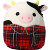 Squishmallow Official Christmas Winter Holiday Kellytoy Plush Squishy Soft Plush Toy Animals (Connor Cow (Plaid Jacket), 7.5 Inch)