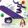 30 Pieces Flexible Curling Rods Twist Foam Hair Rollers Soft Foam No Heat Hair Rods Rollers and 1 Steel Pintail Comb Rat Tail Comb for Women Girls Long and Short Hair (Purple, 9.45 x 0.47 Inch)