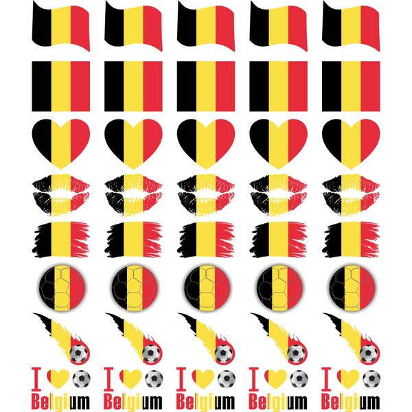 Meme Series Womaha 40 Sheets Belgium Flag Temporary Tattoos for Kids Football Temporary Face Tattoos
