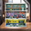 1/64 Model Car Display Case Diecast Diorama Garage，Simulated Parking Lot Model Miniature Scene Parking Lot PVC Assembly with Light Parking Space Model Display Frame Toy Display Box (Yellow)
