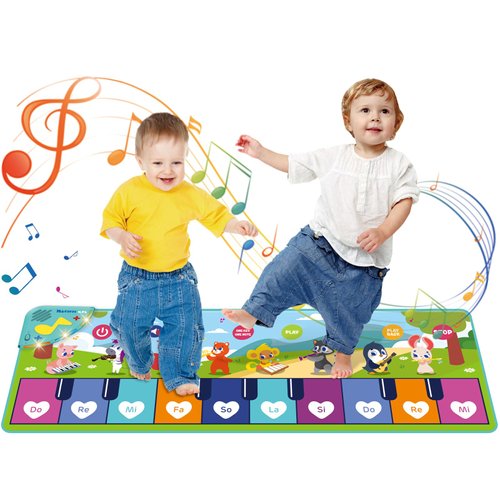 Floor Piano Mat for Toddlers 1-3, Kids Dance Mat Age 1-2, Baby Musical Mats Early Education Portable Piano Keyboard Carpet Touch Toys Birthday Xmas Learning Toys for 1 2 3 4 5 Year Old Boy Girl Gifts