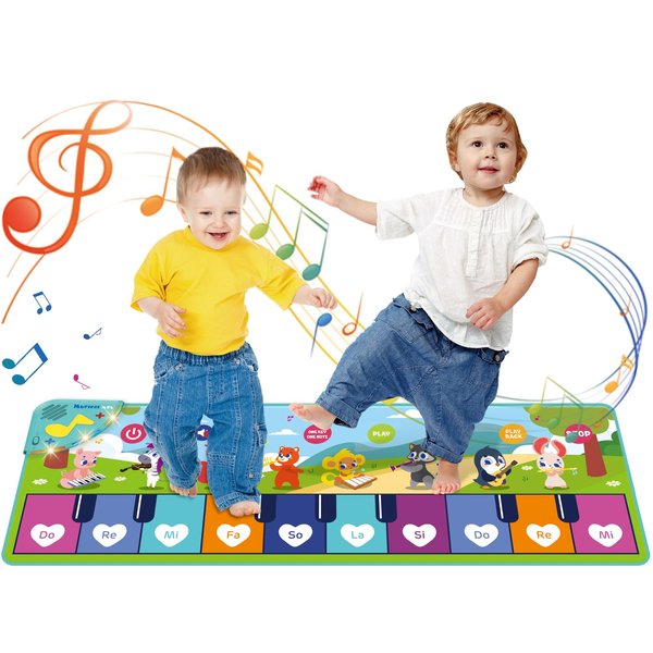 Floor Piano Mat for Toddlers 1-3, Kids Dance Mat Age 1-2, Baby Musical Mats Early Education Portable Piano Keyboard Carpet Touch Toys Birthday Xmas Learning Toys for 1 2 3 4 5 Year Old Boy Girl Gifts