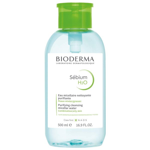 Bioderma Sensibio H2O Purifying Cleansing Micellar Water, No-Rinse Facial Cleanser & Dirt, Debris & Makeup Remover For Combination To Oily Skin, Gentle Daily Skincare With Micellar Technology