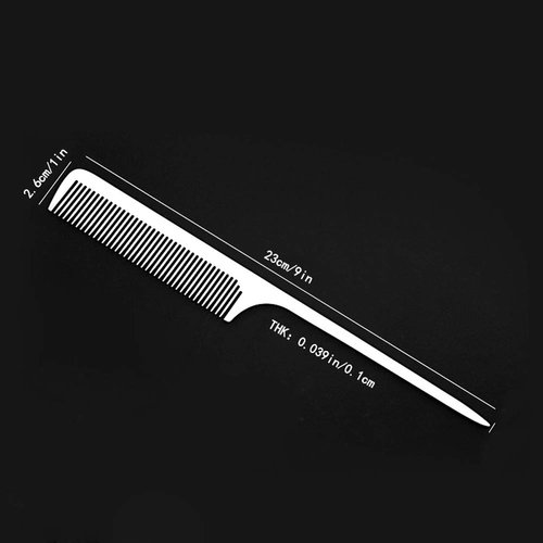 Stainless Steel Hair Combs Anti Static Fine Cutting Comb Wide Fine Teeth Comb Flat Top Comb Rat Tail Comb Barber Teasing Comb for Women Men Hair Types Styles