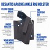 DeSantis Apache Ankle Rig, Gun Holster for Small Frame Revolvers, Fits RUGER LCR 2", S&W BODYGUARD 38 2", Wide Elasticized Leg Band, Wear Inside the Ankle, Right-Handed Holster, Unisex, Black