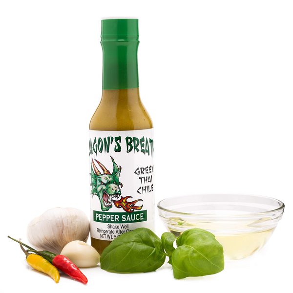 Dragon's Breathe Green Thai Chili Hot Pepper Spicy Sauce with natural Ingredients Bold Flavor made from Exotic Bird's Eye Chili Pepper