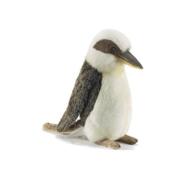 Set of 3 Black and White Handcrafted Kookabura Bird Plush Animals 8.50'