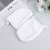 Lurrose 3Pcs Microfiber Face Cleansing Gloves Makeup Remover Face Cleansing Towel Cloth Spa Mitts Soft Washing Tool for Women Ladies Students White