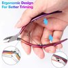 Cuticle Trimmer with Cuticle Pusher - Cuticle Cutter Nipper Clipper RONAVO Dead Skin Remover Scissor Plier Durable Manicure Pedicure Tools for Fingernails and Toenails Chameleon
