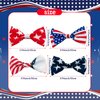 HIFANMM 4th of July Hair Clips for Girls, 4pcs Independence Day Hair Accessories, USA Flag White Stars Red Blue Cute Bow Hairpins Baby Hair Alligator Barrettes for Patriotic Party Princess Decor
