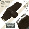 Sunny Hair Tape in Extensions Straight Skin Weft Tape in Hair Extensions Invisible Tape in Hair Extensions Human Hair 20Pcs Hair Extensions Real Human Hair Brown 20inch