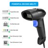 Handheld USB QR Barcode Scanner, NetumScan Wired Automatic 1D 2D Image Bar Code Reader with Adjustable Stand for Store, Supermarket, Warehouse (Wired)