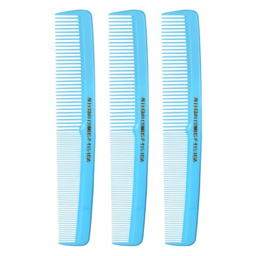 Allegro Combs #415 Combs for Women, 7 Inches Combs for Men, Parting Comb, Hair Comb, Comb for Men 3 Count (Baby Blue)