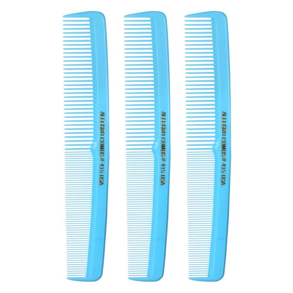 Allegro Combs #415 Combs for Women, 7 Inches Combs for Men, Parting Comb, Hair Comb, Comb for Men 3 Count (Baby Blue)