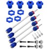 hopsupRC Upgrades Part for 1/10 E-Revo/E-Maxx/T-Maxx/Revo,45# Steel Drive Shaft CVD Front Rear Axles & Aluminum 17mm Wheel Nut & Wheel Hex Hops Up,Navy Blue