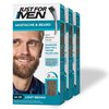 Just For Men Mustache & Beard, Beard Dye for Men with Brush Included for Easy Application, With Biotin Aloe and Coconut Oil for Healthy Facial Hair - Light Brown, M-25, Pack of 3