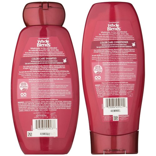 Garnier Whole Blends Color Care Shampoo and Conditioner Set with Argan Oil and Cranberry Extracts, 12.5 Ounces each