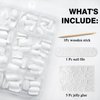 LoveOurHome 240pc White Press on Nails Medium Square Fake Nails Press ons Square Nail Tips Gel False Nails Colored Presson Artificial Fingernails & Glue Adhesive Tabs Women Girls Manicure Decor