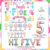 Hi Five Birthday Party Decorations for Girls, 5th Birthday Decorations Happy Birthday Backdrop Pastel Balloons Garland Arch Kit Iridescent Hi Five Number 5 Foil Balloon for Girl Birthday Party
