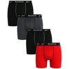 Reebok Men's Active Underwear - Performance Boxer Briefs (4 Pack), Size Medium, BlackRedGrey