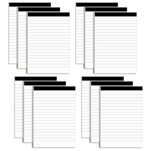 MuiAng 12 Pack Note Pads Refills 4 x 6 Inch Memo Pads Writing Pads, White Small Notepads Scratch Pads Mini Notepad with 30 Sheets Lined Paper in Each Pad