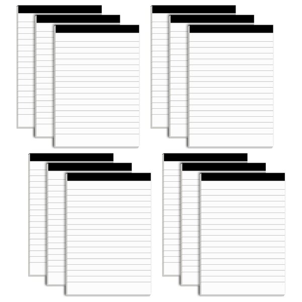 MuiAng 12 Pack Note Pads Refills 4 x 6 Inch Memo Pads Writing Pads, White Small Notepads Scratch Pads Mini Notepad with 30 Sheets Lined Paper in Each Pad