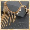 SAWINDA Gold Rhinestone Head Chain Jewelry Tassel Crystal Pendant Headpiece Wedding Bridal Halloween Costume Prom Hair Chain Headbands Goddess Egyptian Head Piece for Women and Girls